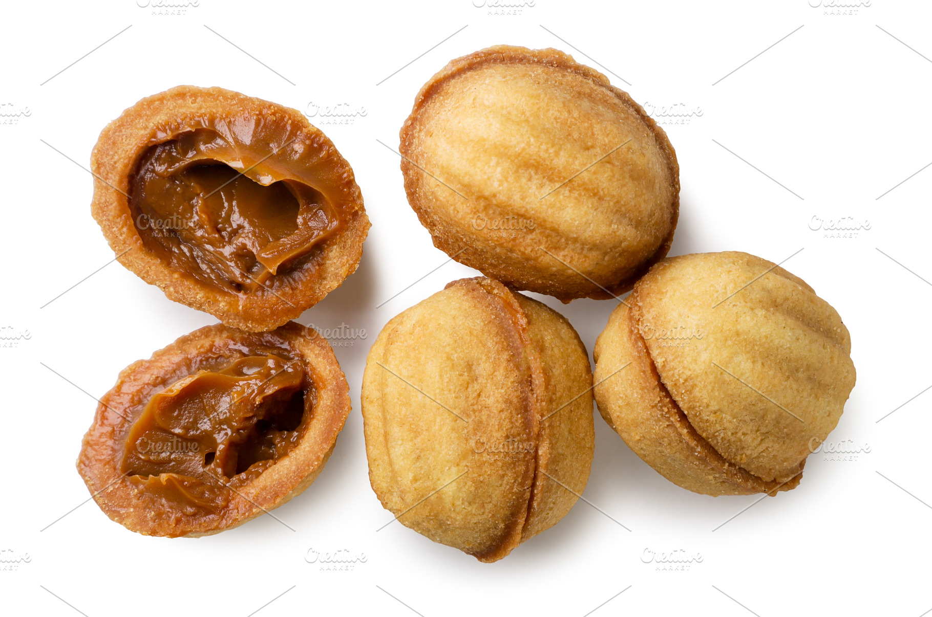 Nut shaped cookies with condensed, a Food & Drink Photo by innakreativ