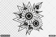 Sunflower Frame SVG PNG Bundle, an Illustration by Actual Pixel (Thumbnail 8 of 23)