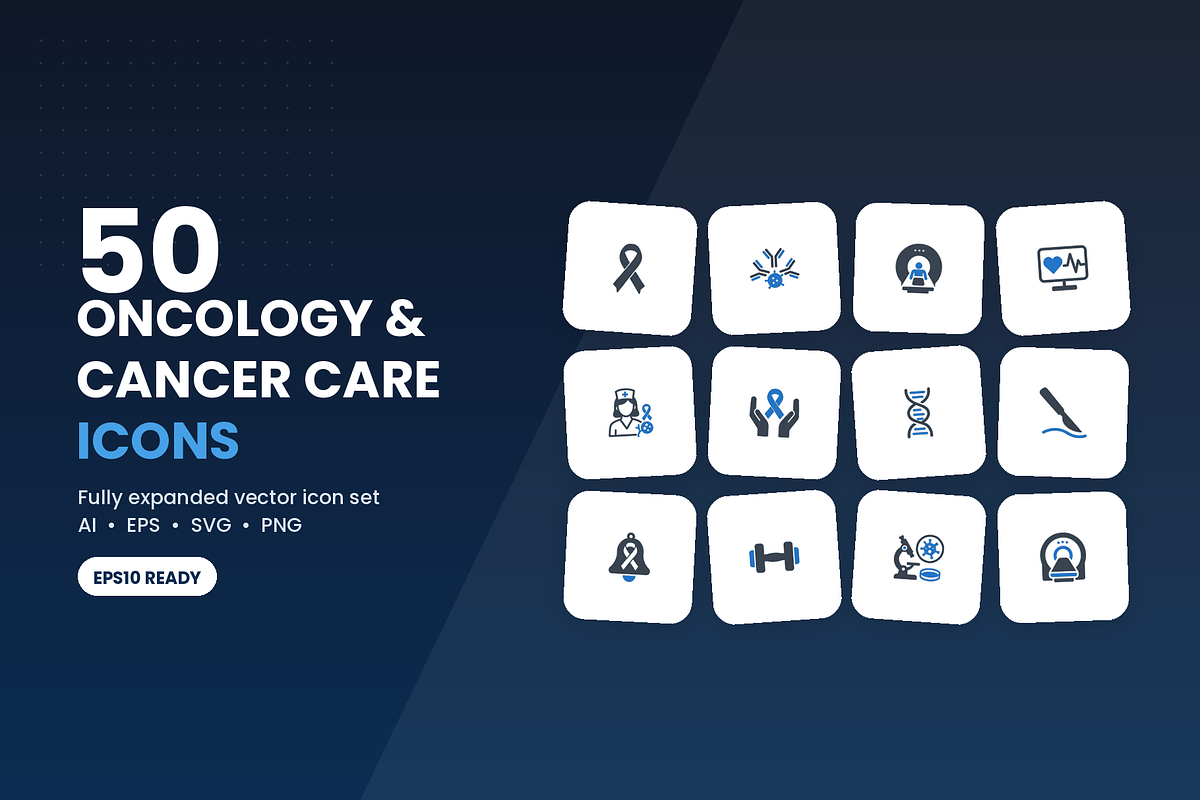 50 Oncology & Cancer Care Icons, a Duotone Icon by Symbolic Language (Photo 1 of 3)