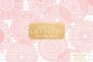 Soft Pink Round Lace Doily Vectors, an Illustration by Amanda Ilkov