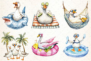 Silly Summer Goose Clipart, an Illustration by DreamCafeArt (Thumbnail 3 of 3)