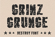 GRINZ GRUNGE FONT, a Serif Font by Fourteen Letter (Thumbnail 1 of 7)