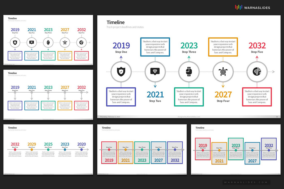 Timeline PowerPoint Templates, a Presentation Template by Warna Works (Photo 8 of 24)