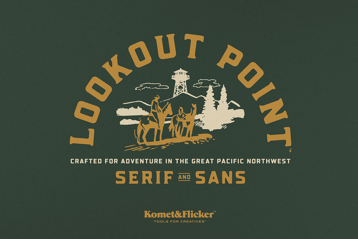 Lookout Point - A Rustic Font, a Serif Font by Komet & Flicker (Photo 1 of 15)