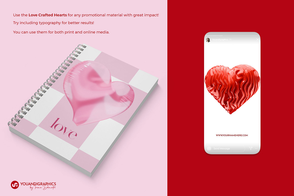 Love Crafted Hearts Graphics, a Graphic by Youandigraphics (Photo 4 of 17)