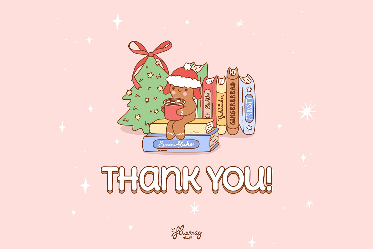 Bookish Christmas Clipart bundle, a Seasonal Illustration by Huxmay (Photo 6 of 6)