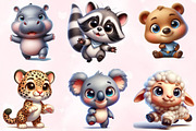 Watercolor Cute Funny Animals, an Animal Illustration by Craft Nest (Thumbnail 2 of 5)