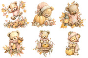 Whimsical Fall Autumn Teddy Bear, a Seasonal Illustration by CitraGraphics (Thumbnail 4 of 6)