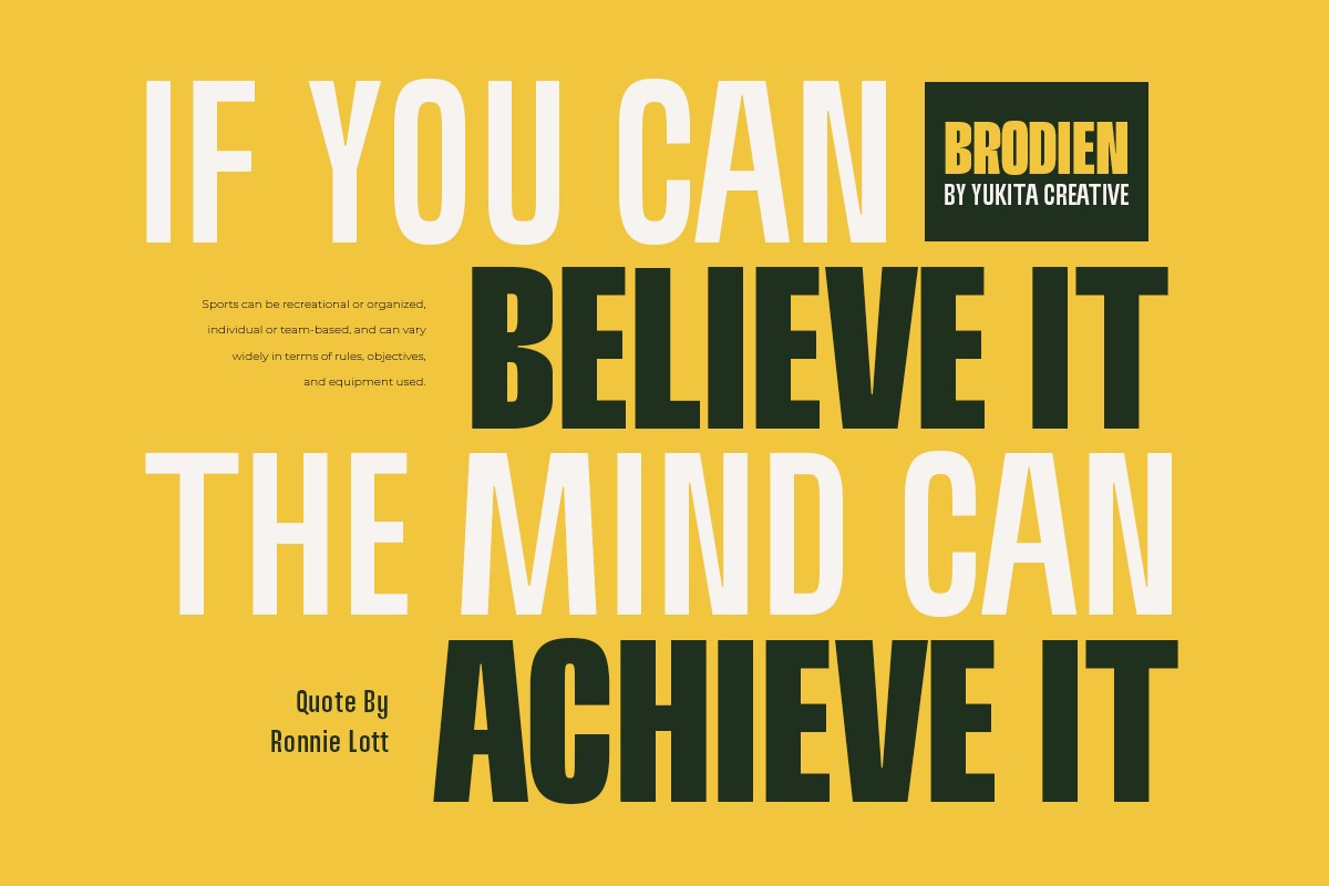 Brodien Condensed Font, a Sans Serif Font by Yukita Creative (Photo 6 of 12)
