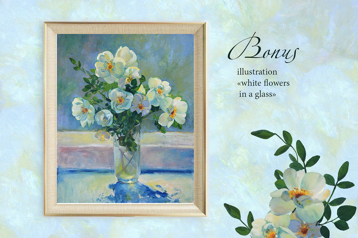 White roses. Hand painted floral set, a Pattern Graphic by olly87 (Photo 5 of 5)