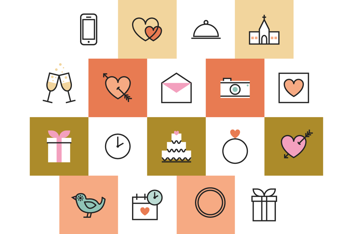 Wedding Icons, an Outline Icon by Marmalade Moon (Photo 2 of 6)