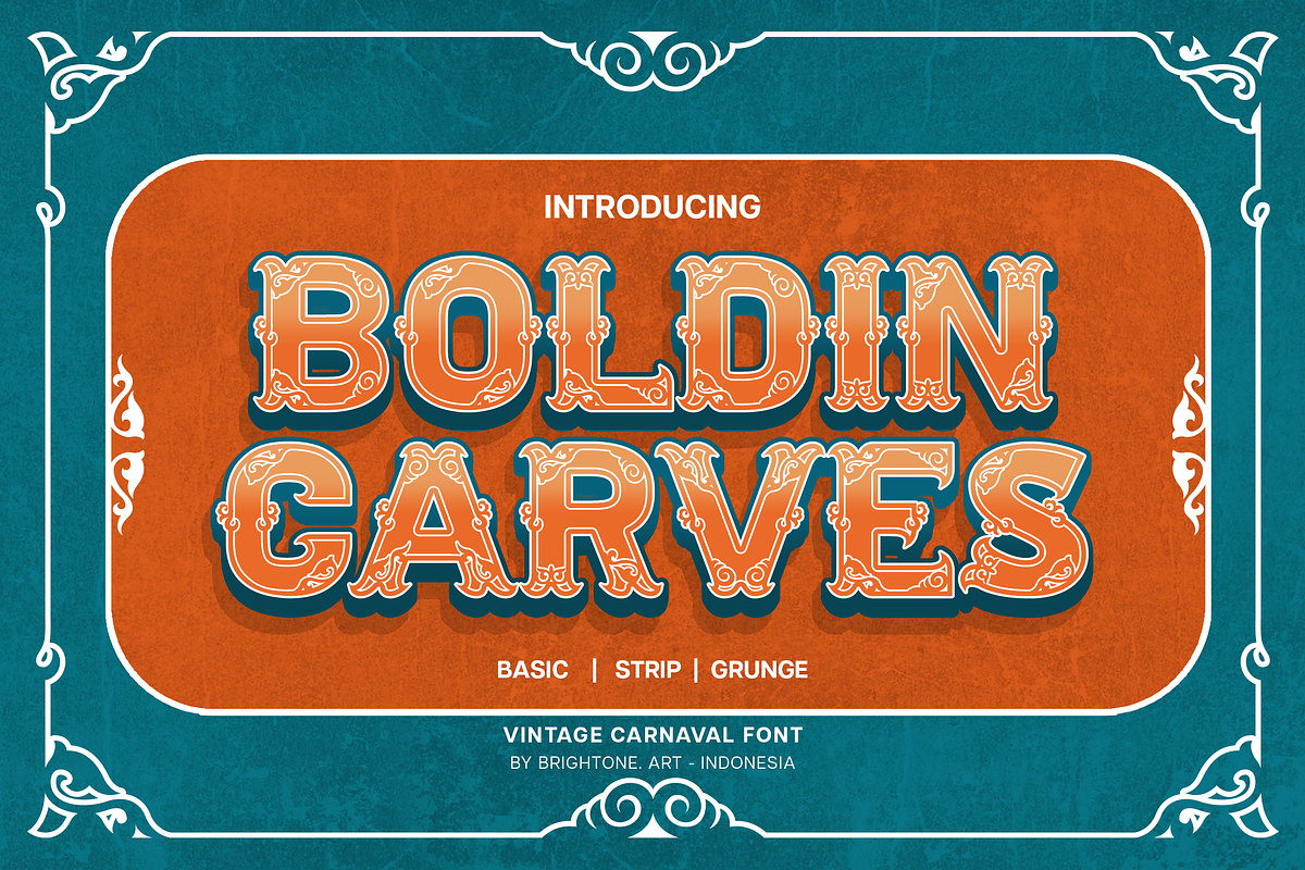 Boldin Carves - Slab Carnival Font, a Slab Serif Font by Brightone (Photo 1 of 9)
