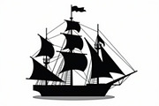 10 Classic Sailing Ship Vector Bundl, an Object Graphic by balal (Thumbnail 5 of 11)