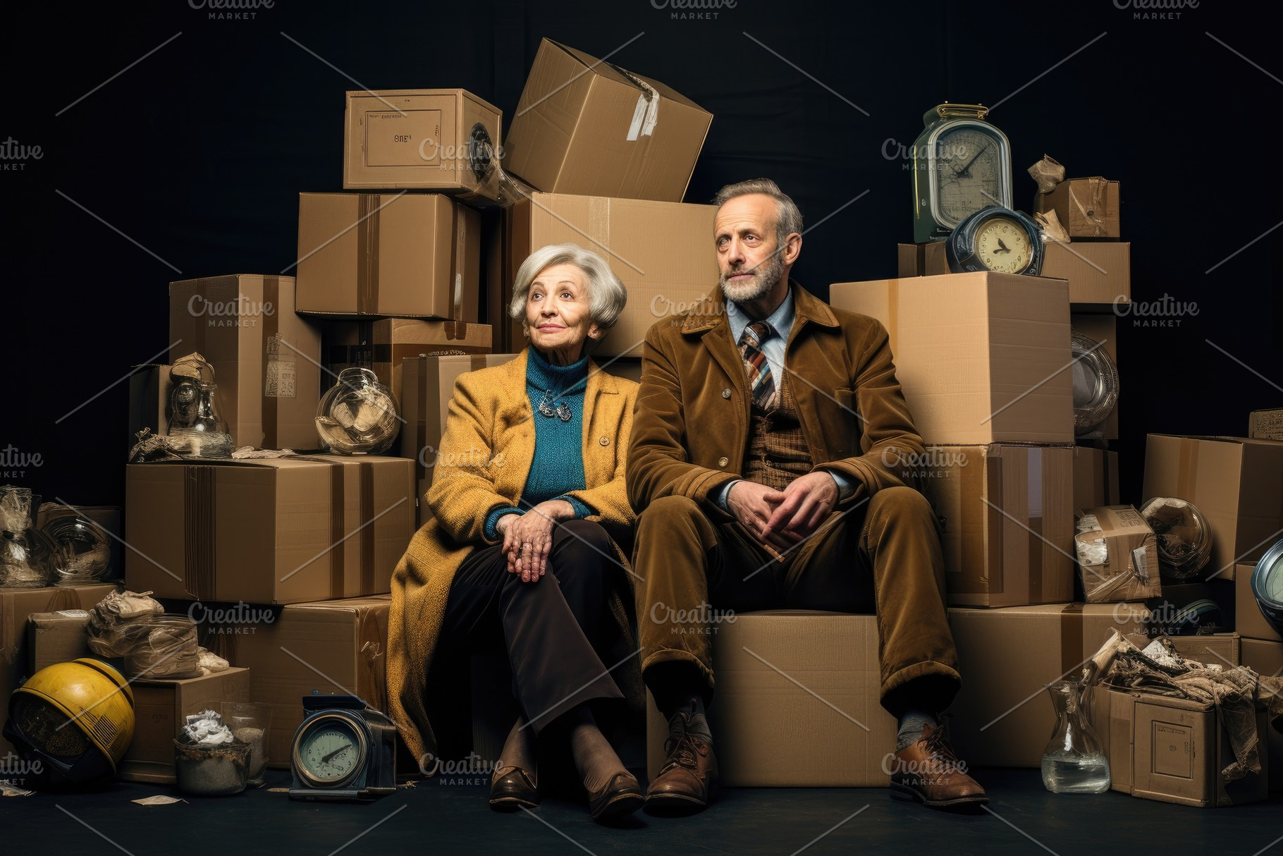 portrait of senior couple sitting on, a Photo by Iftikhar Alam