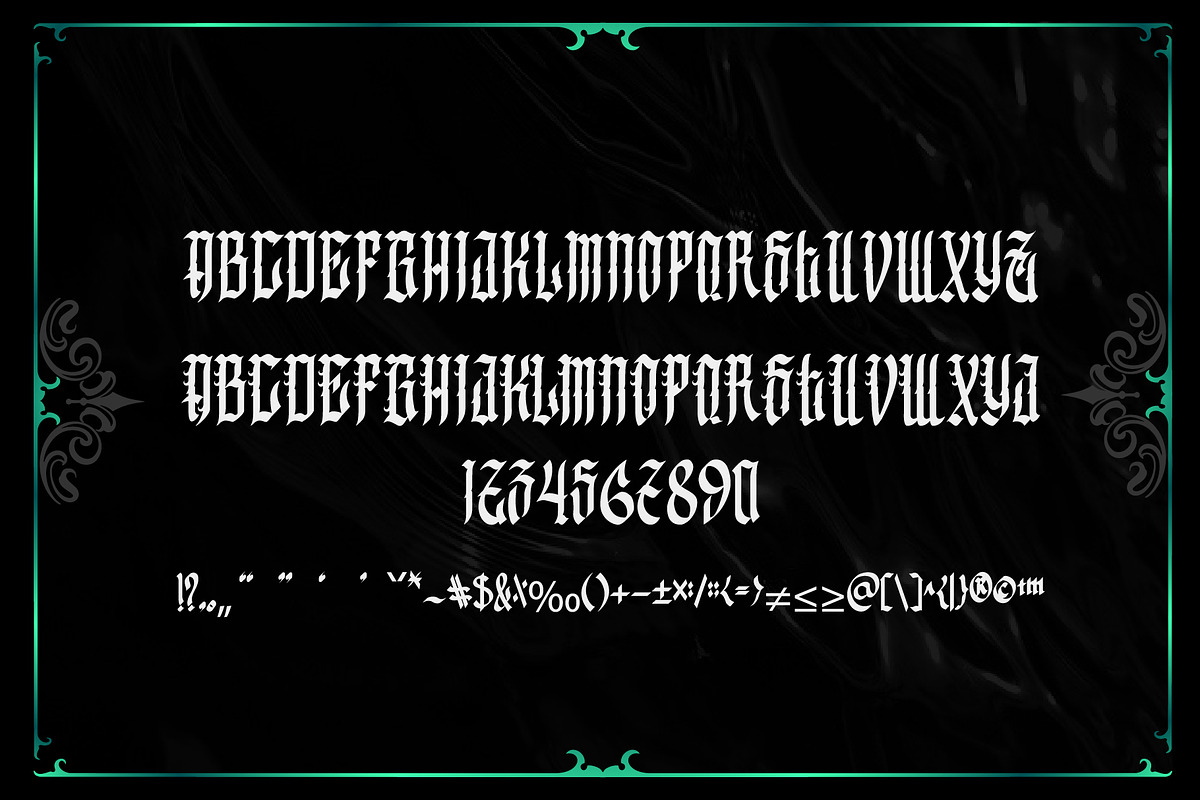 GreenBull + Decorative bonus, a Blackletter Font by dansdesign (Photo 5 of 7)