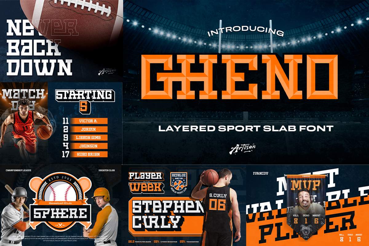 Sport and Action Font Bundle, a Slab Serif Font by Artisan Themes (Photo 5 of 7)