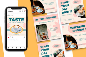 Coffee Shop Instagram Post Template, a Social Media Template by Artnivora.Std