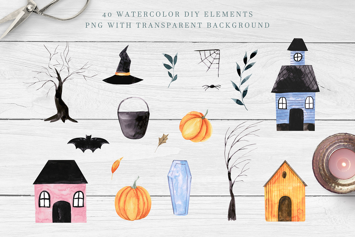 Pastel HALLOWEEN, a Seasonal Illustration by LeriaArt watercolor (Photo 3 of 9)