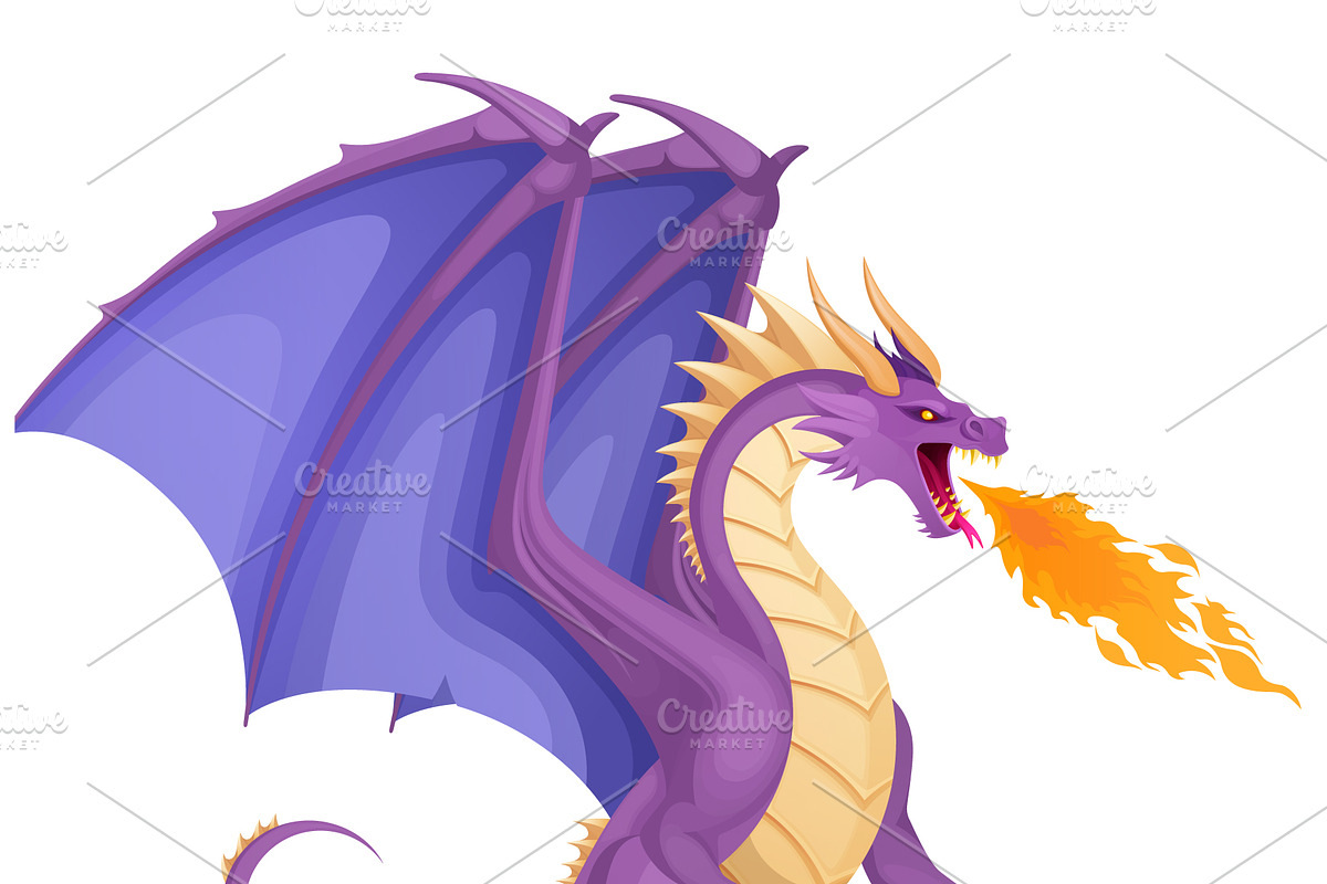 Purple dragon with large wings, an Animal Illustration by Yayasya (Photo 2 of 3)