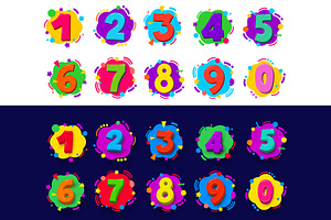 Colored cartoon numbers. 