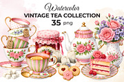 Vintage Tea Collection, an Object Illustration by Iryna Denysova (Thumbnail 1 of 7)
