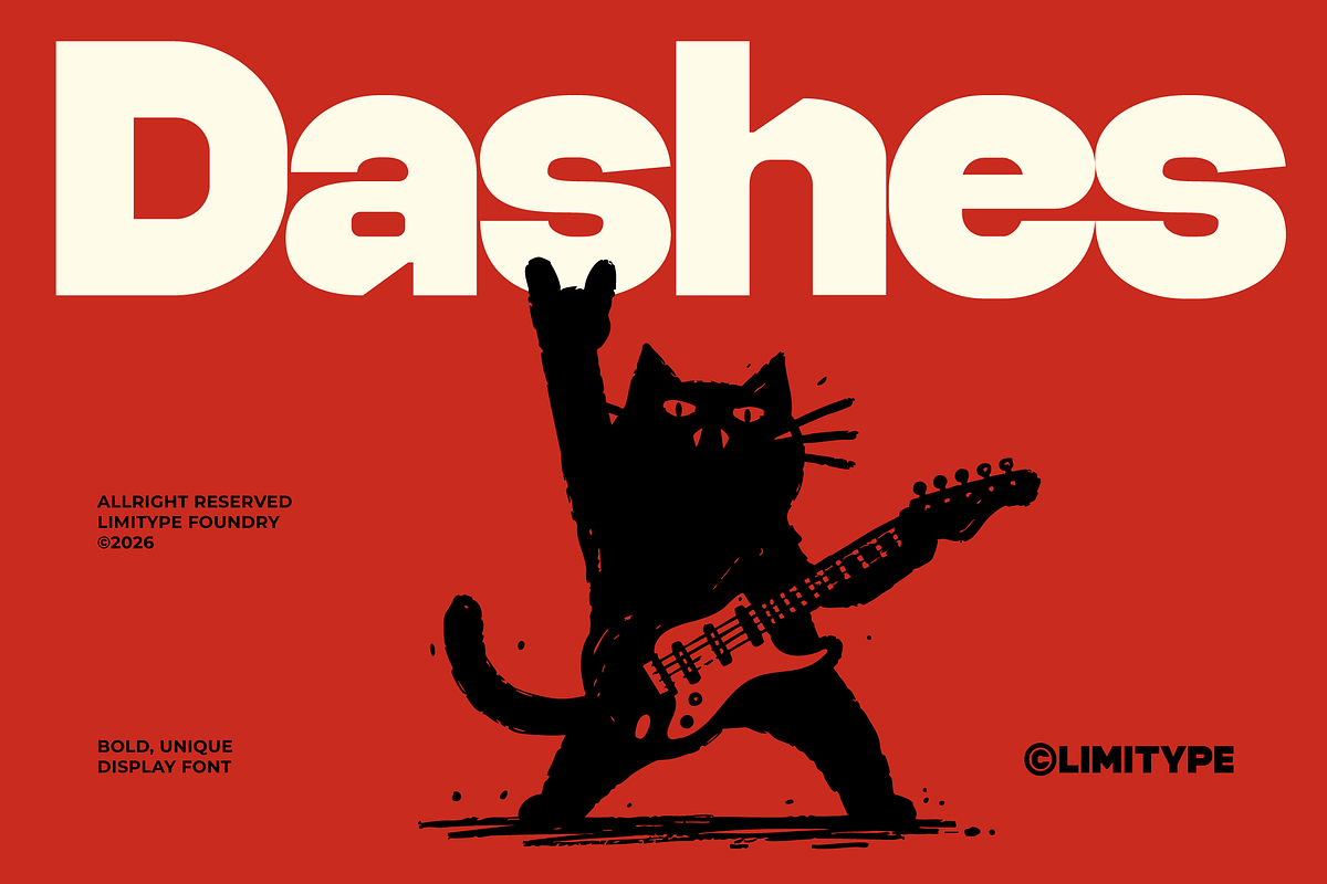 Dashes - Bold Font, a Sans Serif Font by limitype (Photo 1 of 12)
