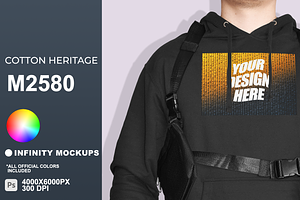 Cotton Heritage M2580 Hoodie Mockup