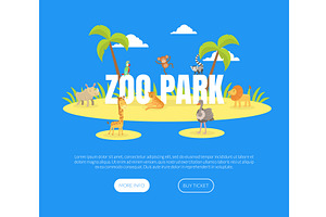 Zoo Park Landing Page Template, an Animal Illustration by TopVectors