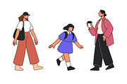 People walking on street set, a Person Illustration by Good Studio (Thumbnail 8 of 9)