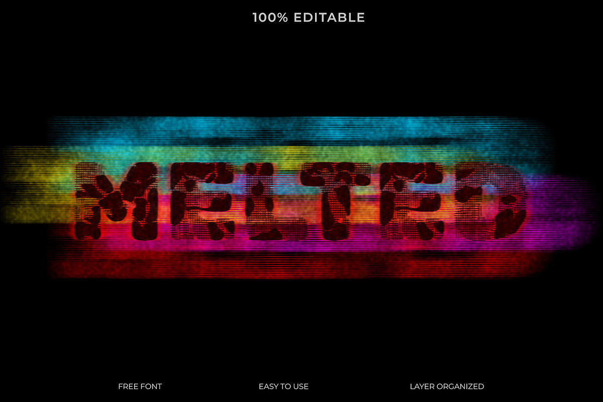Melted Glitch Text Effect PSD, a Layer Style Add-On by Imamul001
