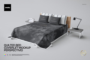 Quilted Bed Coverlet Mockup, a Household Mockup by creatsy2