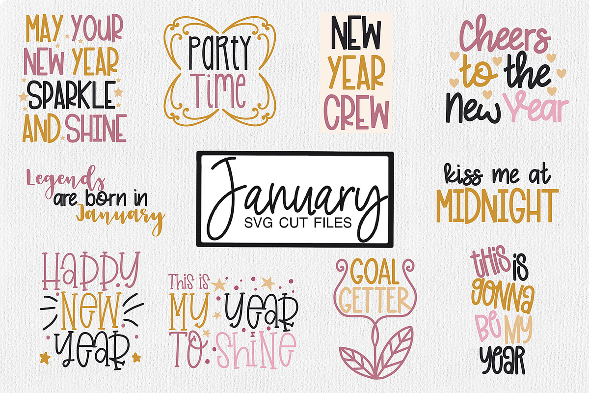 January SVG Cut Files for Cricut, an Illustration by illuztrate (Photo 12 of 12)
