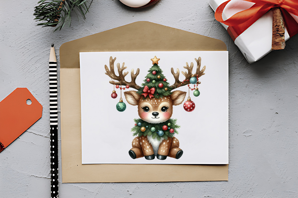 Quirky Christmas Reindeer Clip Art, an Illustration by RobertsArt (Photo 5 of 7)