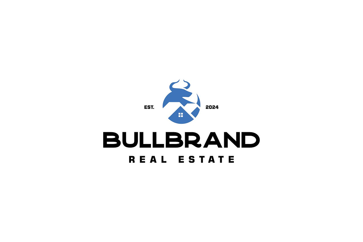 bull real estate logo, a Branding & Logo Template by ZHR Creative