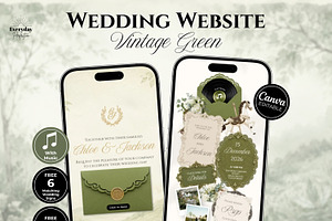 Vintage Green Wedding Website