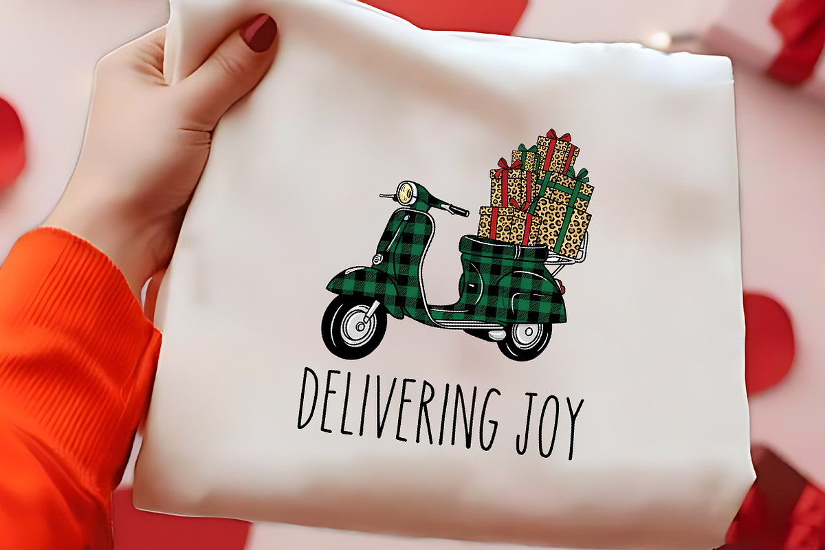 Delivering Joy Scooter PNG Art, a Seasonal Illustration by CrexoraLab (Photo 2 of 4)