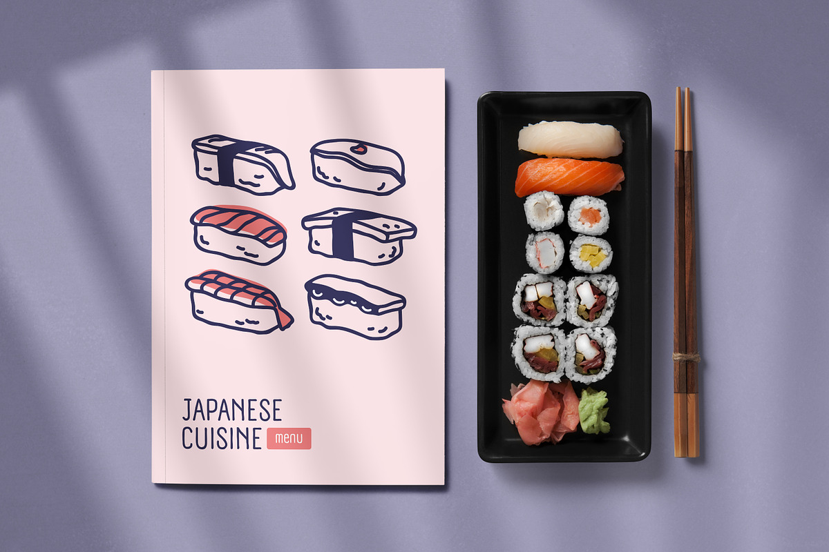 Sushi, Asian food banner, menu cover, a Food Illustration by Good Studio (Photo 4 of 6)