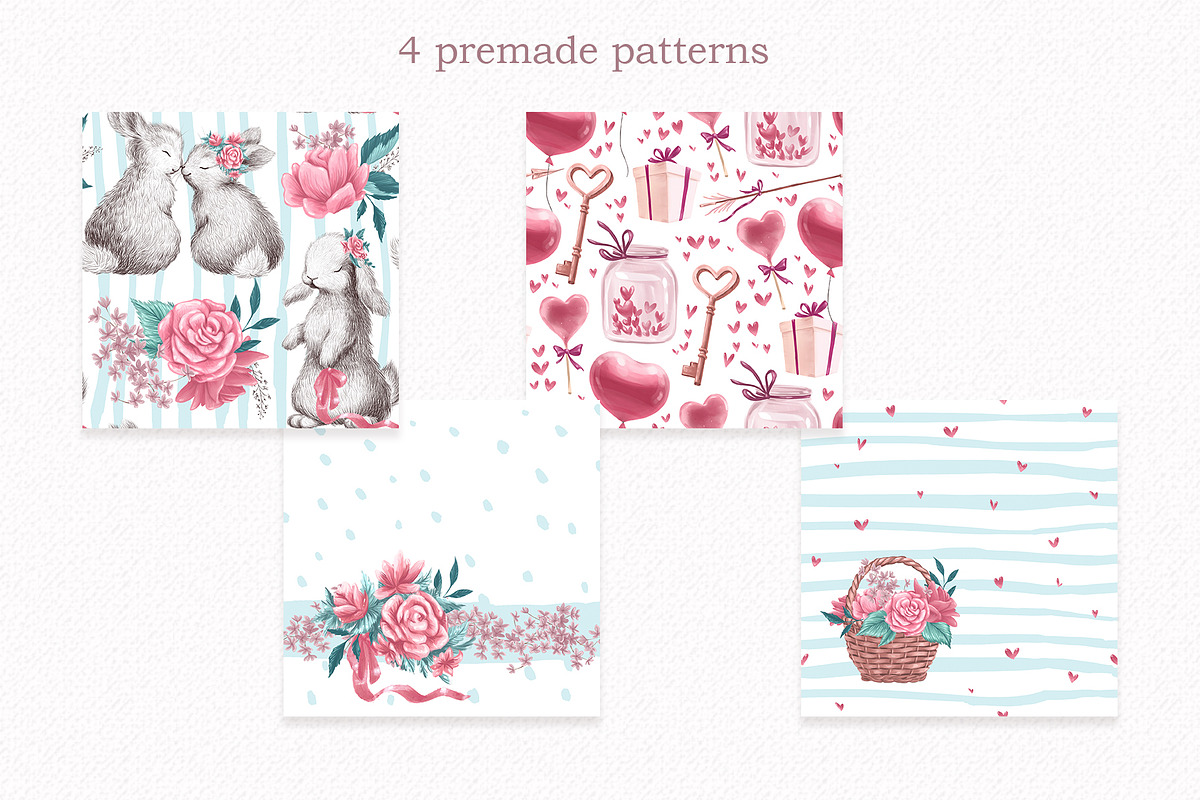 Valentine bunny kit, an Animal Illustration by Funnystore (Photo 10 of 14)