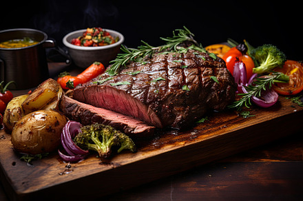 Delicious grilled pork beef steaks, a Background Photo by Pixeness