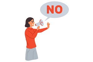 Woman with megaphone in her hand, a Person Illustration by Vectorbuum