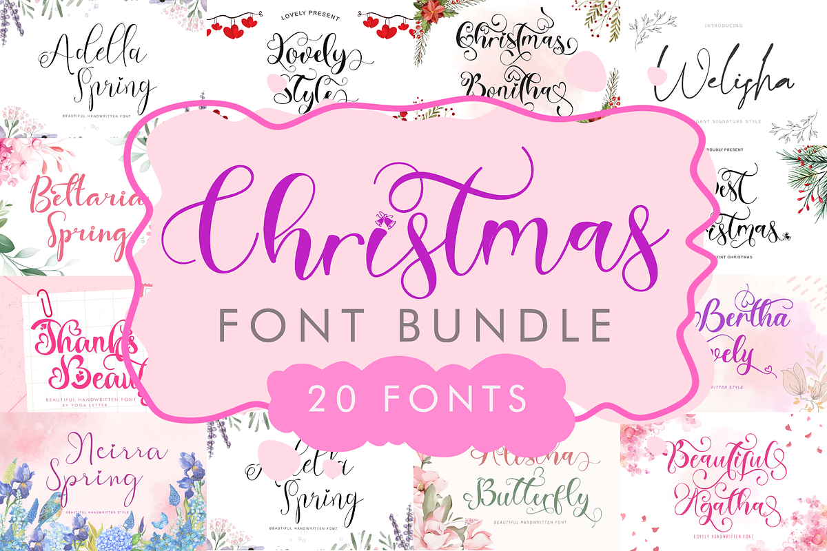 Christmas Font Bundle, a Script Font by Yoga Letter (Photo 2 of 2)