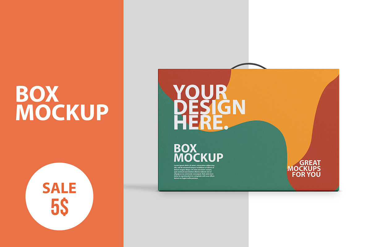 Box With Handle PSD Mockup, a Cups & Container Mockup by GreatFruit (Photo 1 of 5)