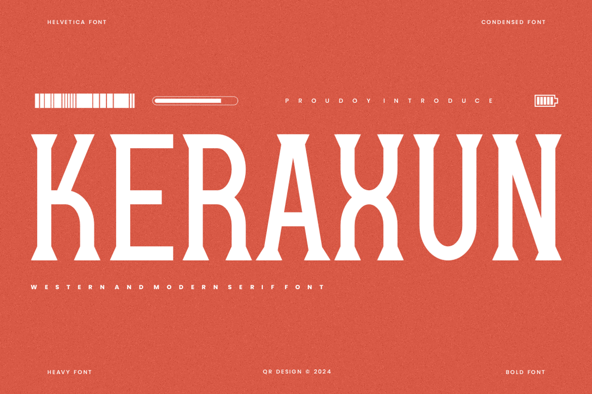 Keraxun - Condensed Font, a Serif Font by QR Design Studio (Photo 3 of 6)