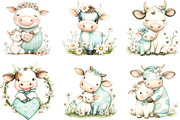 Mother's Day Cute Cow Clipart, an Illustration by Designking (Thumbnail 5 of 5)