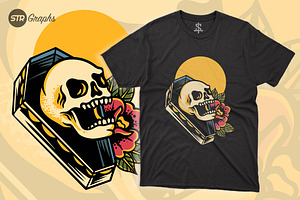 Skull - Retro Style