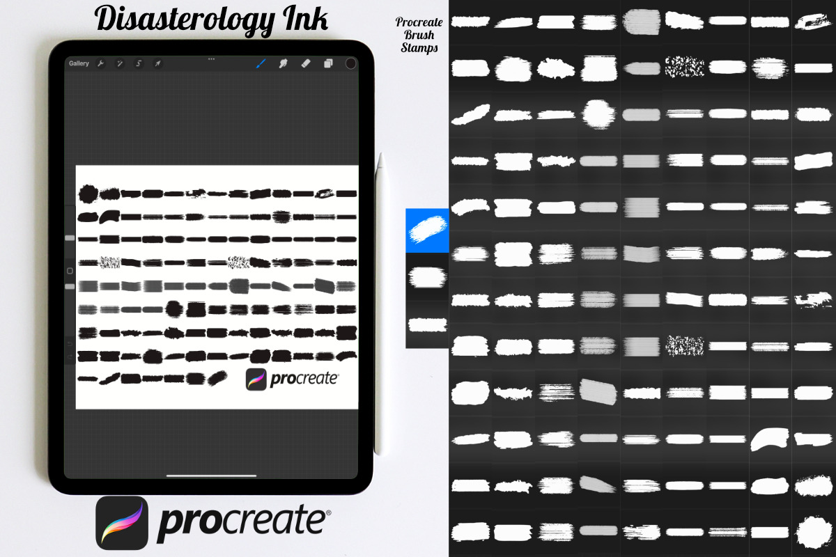 Paint Brush Swatches Set 4 Procreate, a Brush Add-On by Disasterology Ink (Photo 3 of 10)