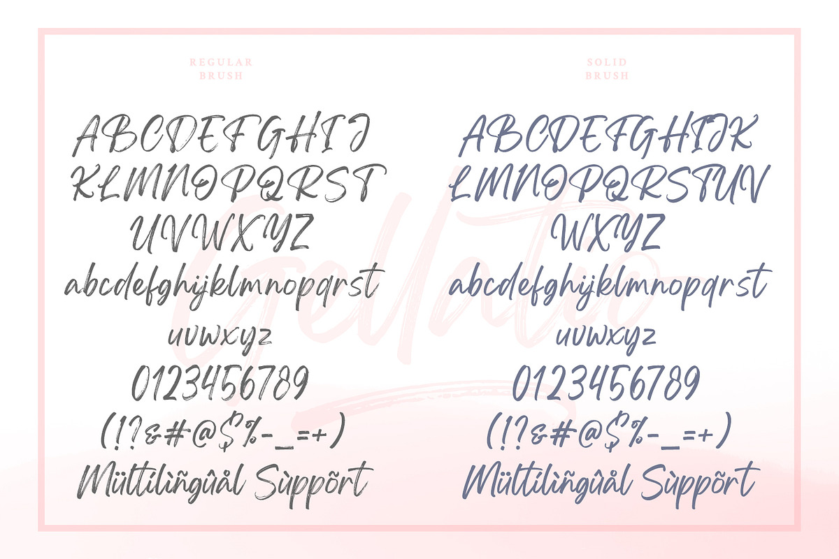 Gellatio - Chic Brush Font, a Script Font by din-studio.com (Photo 6 of 16)