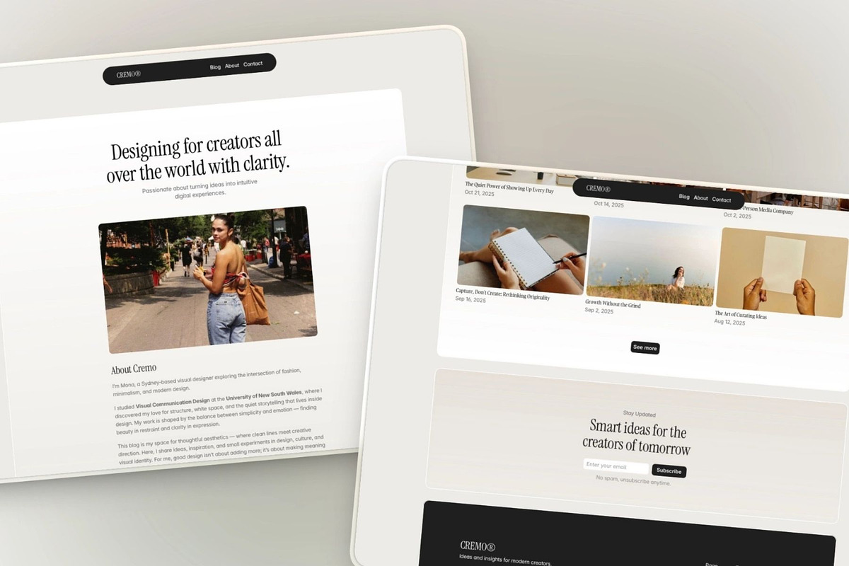 Cremo - Blogging Framer Template, a Websites & App Template by PixaSquare (Photo 2 of 3)