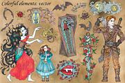Vampire Fantasy Set, a Decorative Illustration by Samiramay (Thumbnail 4 of 6)