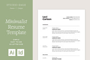Minimalist Resume Template, a Resume Template by StudioSage (Thumbnail 1 of 4)
